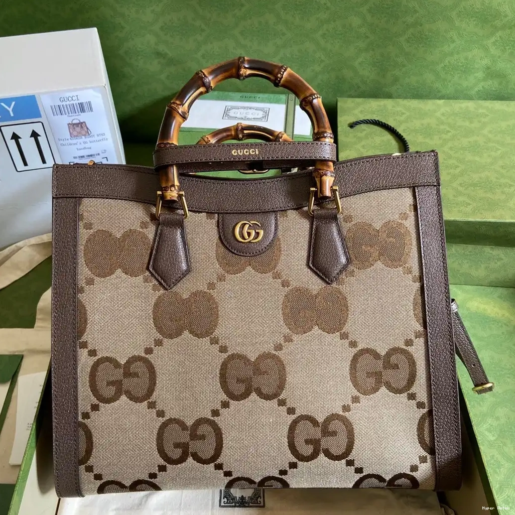 Hyper Peter medium jumbo Diana GG tote GUCCI bag with 0619